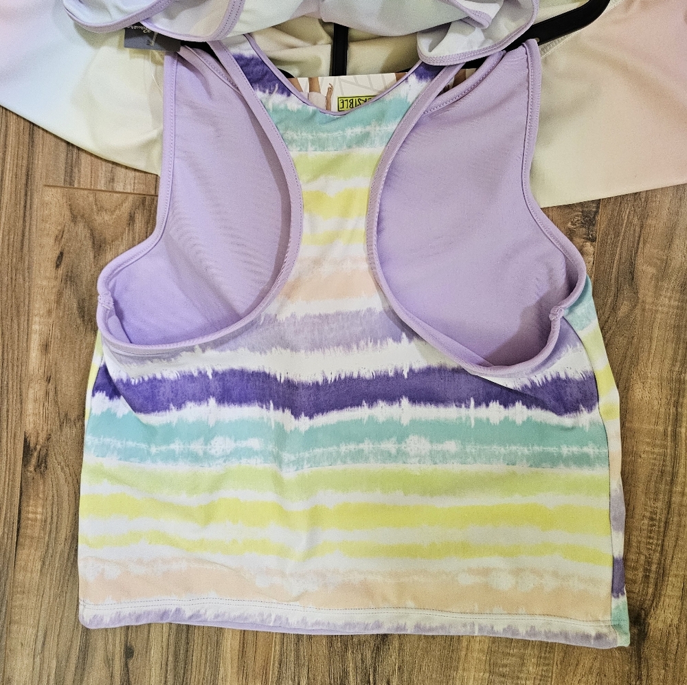 Eddie Bauer Girls 4 Piece Reversible Swimsuit Set ,size L 14/16 - Picture 7 of 10